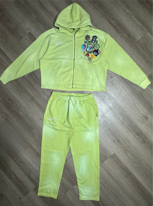 1 of 1 Dead Apes green sweatsuit