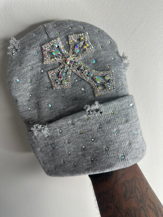 Rhinestone Cross Beanie