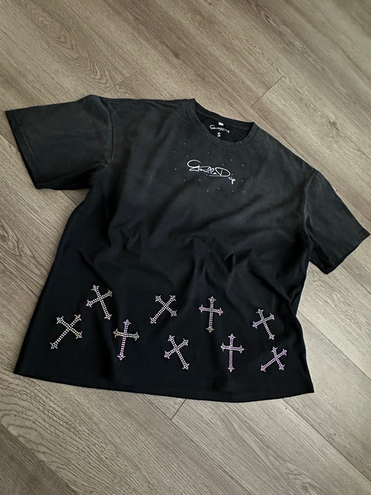 Holy drip rhinestone T-shirt