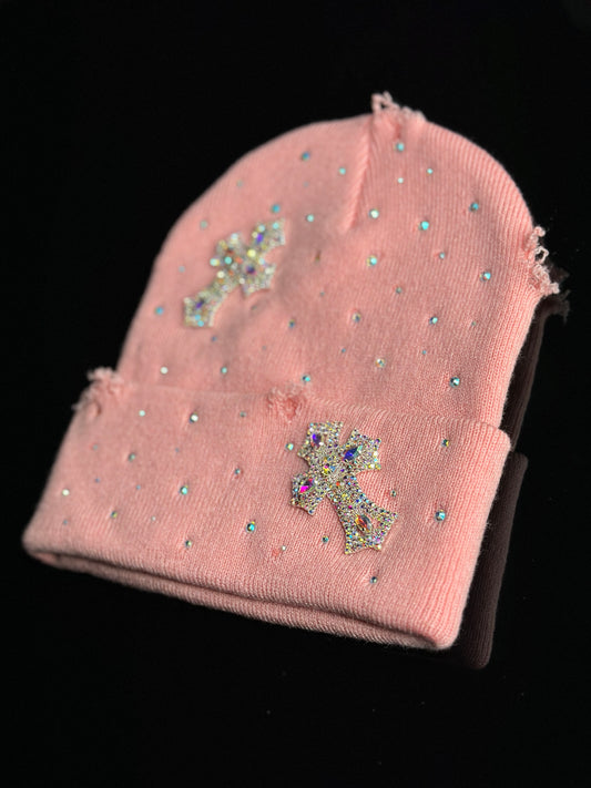 Rhinestone Cross Beanie